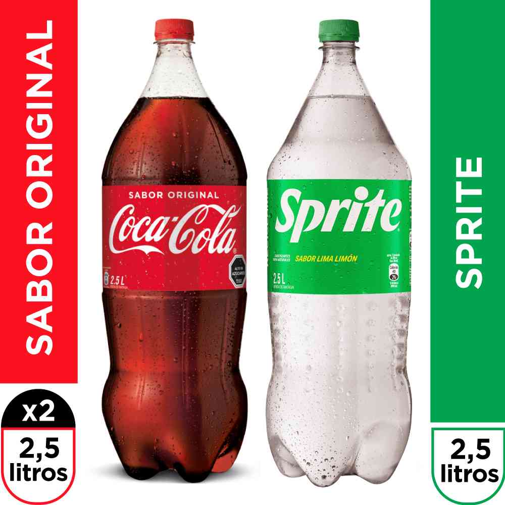 Tripack 2 Coca cola Original 2,5 lts + 1 Sprite 2,5 lts