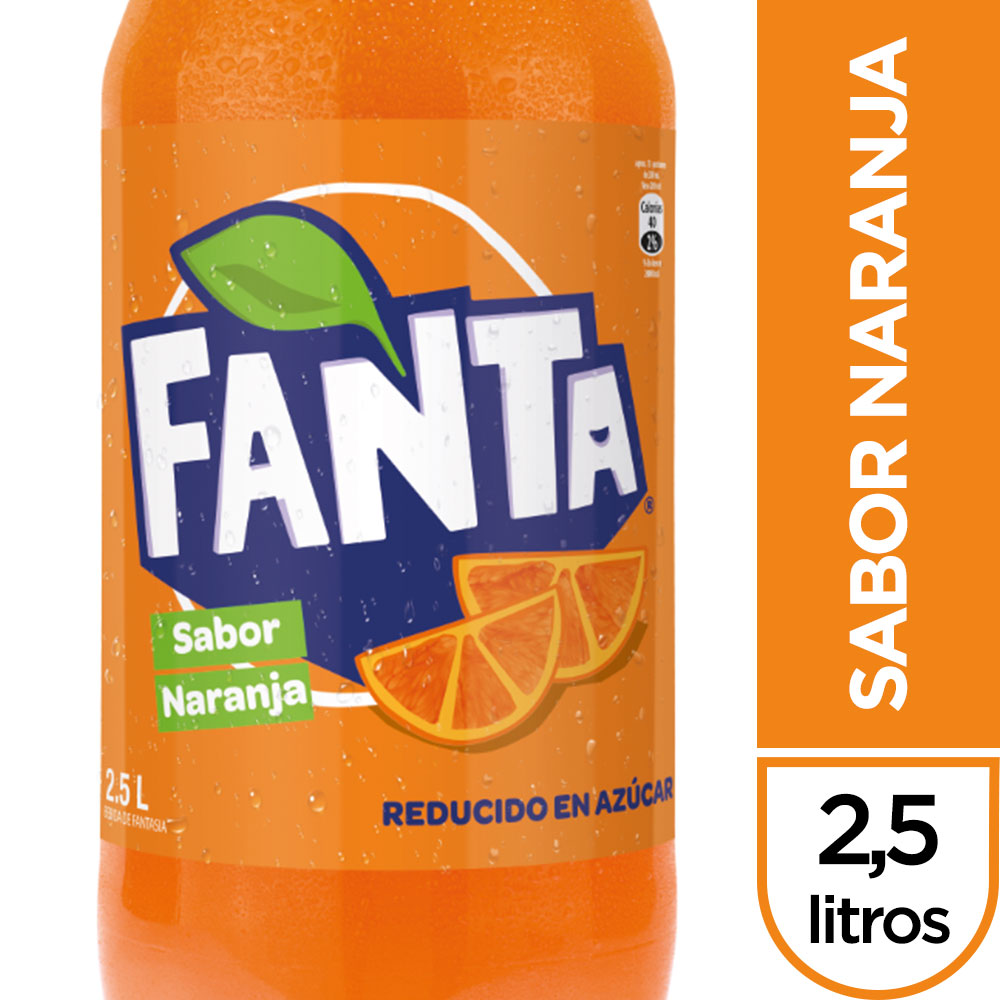 Pack 6x Bebida Fanta naranja 2,5 litros